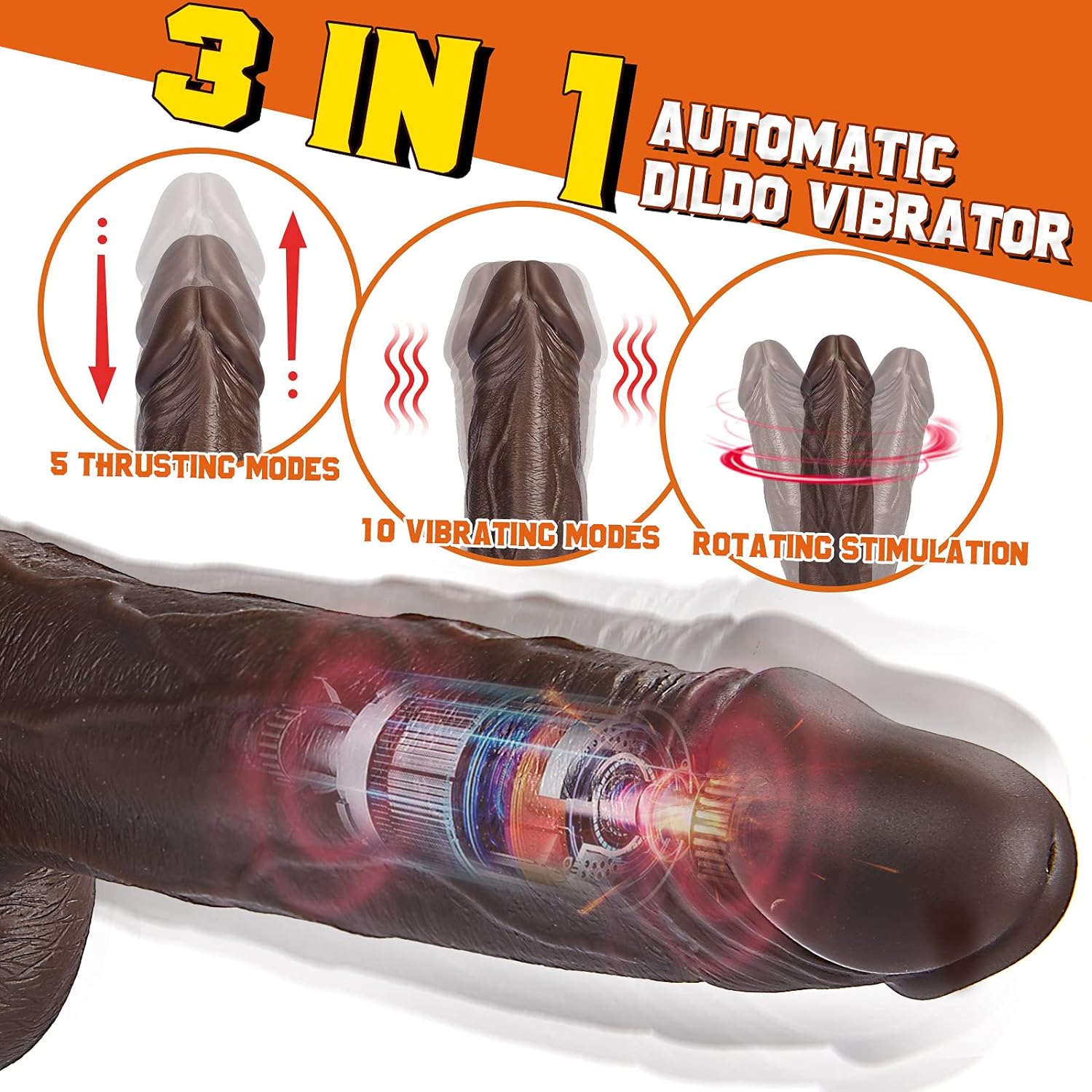 Thrusting Dildo Vibrator Sex Toy